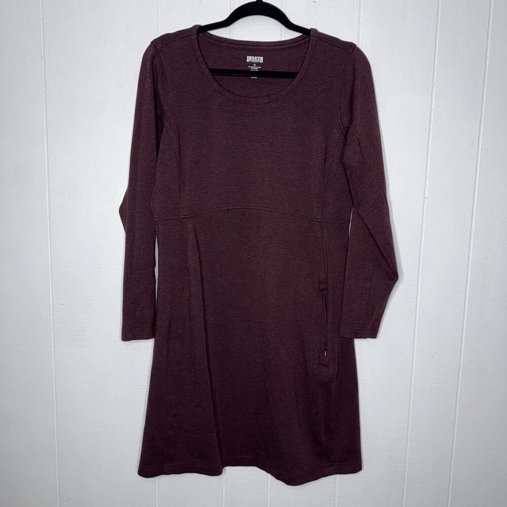 Duluth Trading Women’s Wearwithall Ponte Knit Dress Burgundy Size Medium